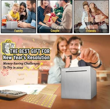 hizgo Piggy Bank for Adults Stainless Steel Savings Bank to Help Budget and Save Must Break to Access Money（4.72 inch） - Image 8