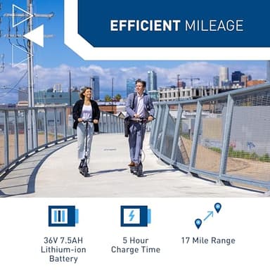 Hiboy S2 Electric Scooter - 8.5" Solid Tires - Up to 17 Miles Long-Range & 19 MPH Portable Folding Commuting Scooter for Adults with Double Braking System and App (Black&Space Grey) - Image 4