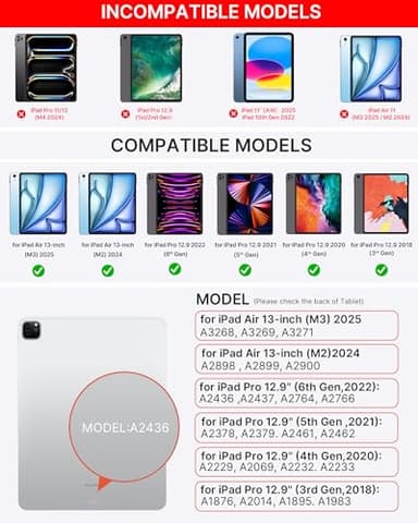 typecase Keyboard Case for iPad Air 13(M3 2025 / M2 2024) and iPad Pro 12.9 (6th, 5th, 4th,3rd Gen),Magic Keyboard,Easy-Set Magnetic Stand,Multi-Touch Trackpad,11 Colors Backlight,Light Purple - Image 2