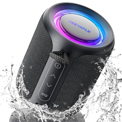 Bluetooth Speaker Wireless,IP67 Waterproof & Dustproof Portable Speaker with Lights,15W Loud Stereo Sound, 2500mAh Battery All Day Playtime, TWS Pairing, BT5.3, Home/Party/Outdoor/Beach (Black) - Image 1