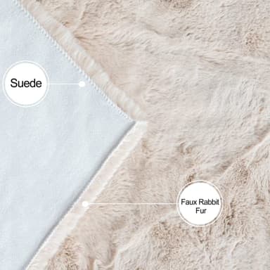 ORINOVA 5x8 Area Rug Light Brown Beige Plush Shaggy Rugs for Bedroom Washable Faux Rabbit Fur Rug for Living Room Fluffy Large Nursery Rug Home Décor - Image 6