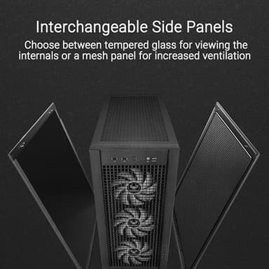 ASUS TUF Gaming GT302 ARGB ATX Mid-Tower PC Case Four 140 x 28 mm ARGB fans for high airflow and static pressure, interchangeable side panel, detachable top panel, hidden-connector motherboard support - Image 3