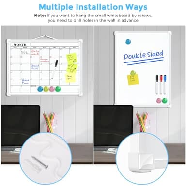 MaxGear Monthly Calendar Dry Erase Board for Wall, 16"x12" Small Hanging Double-Sided White Board, Portable Whiteboard for Planning, Drawing, Memo, to Do List, School, Home, Kitchen, Office - Image 5