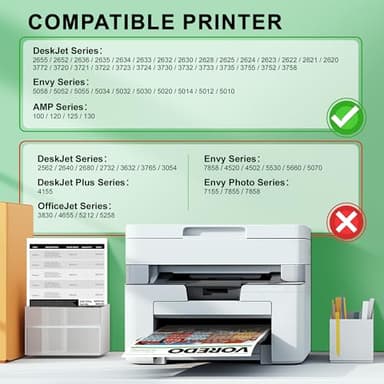 VOREDO Compatible 65XL Ink Cartridge Replacement for HP DeskJet 3700 3755 3752 3772, Envy 5055 5058 5052 5032 5000, Black, Tri-color, 2-Pack - Image 2