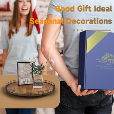 Farmhouse Oak 18" Lazy Susan Turntable Organizer for Cabinet, Round Wooden Lazy Susan Organization and Storage for Dining Table, Pantry, Kitchen, Countertop, Cupboard,Home Decor, Walnut Wood (18") - Image 6