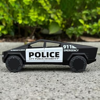 OANMYJJO Trucks for Boys Toy Pickup Truck 1/32 Police Car Toy,Police Cars for Kids Ages 3-5,Pull Back Cars with Lights and Siren,Toy Trucks for Boys Age 4-7 - Image 5