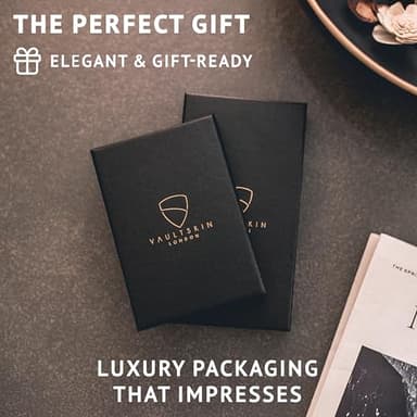 Vaultskin for iPhone 16 Pro Max Case - Slim Leather Case with Card Holder, Magnetic Closure and Drop Protection, Stylish Wallet Case for iPhone 16 Pro Max, Ideal Gift (Black, Eton) - Image 7