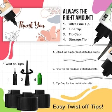 Bearly Art Precision Craft Glue - The Mini - 2fl oz with Tip Kit - Acid Free Archival - Strong Hold Adhesive - Ideal for Fine Paper Crafting Scrapbooking and Card Making - Made in USA - Image 3