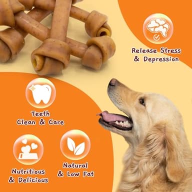 Jungle Calling Rawhide Free Dog Treats, Peanut Butter Bones, 6.5'' Pet Chews for Medium and Large Dogs,Digestible Chewing Snacks,4 Count (Pack of 1) - Image 7