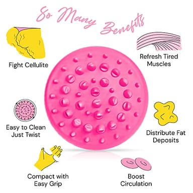 Scala Silicone Anti Cellulite Massager, Body Shower Scrubber, Cellulite Remover - Improve Circulation, Distribute Fat Deposits, Body Massager, Exfoliator, Fat Roller Use with Creams and Oils - Pink - Image 3