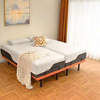 Split King Adjustable Bed Frame with Mattress - 14” Luxury Hybrid Mattress, Smart APP Contorl, Massage, Zero Gravity, Anti-Snore, 5 Minutes Installation, Head and Foot Incline, Medium Soft, Split King - Image 6