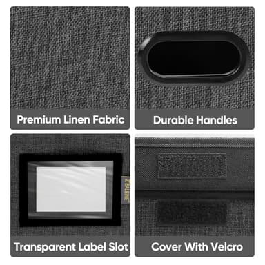 BALEINE File Organizer Box with Lid, Collapsible File Folder Organizer with Plastic Slide, Hanging File Folder Box for Office Document Storage (1 Pack, Black) - Image 7