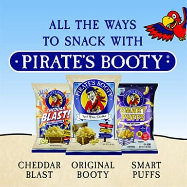 Pirate's Booty Aged White Cheddar Cheese Puffs, Gluten-Free, Kids Snacks, Easter Snack, 1oz (6ct) - Image 5