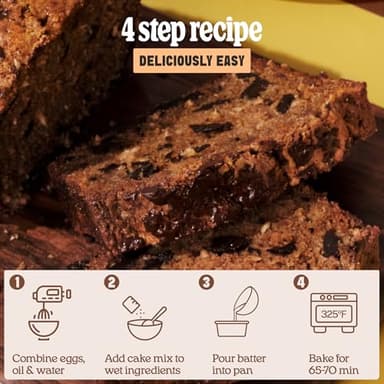Cravings by Chrissy Teigen Ultimate Banana Bread Mix, Fast and Easy No bananas needed Only 03 Ingredients Eggs, Oil and Water, 18.75 oz (Pack of 3) - Image 4