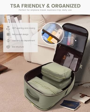 LOVEVOOK Travel Backpack for Women, 40L Carry on Backpack for Airplanes, Large TSA Personal Item Travel Bag fits 17.3" Laptop, Water-Resistant Business Weekender Backpack, 4Pcs - Image 9