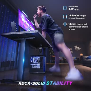 SIAGO Electric Standing Desk Adjustable - 48 x 24 Inch Sit Stand up Desk with Cable Management - 3 Memory Preset Adjustable Height Table - Image 2