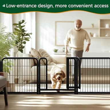 Yaheetech Dog Playpen Outdoor, 24 inch 6 Panels Dog Pen Indoor Heavy Duty Puppy Exercise Pen Metal Pet Fence for RV Camping/Yard/Garden - Image 4