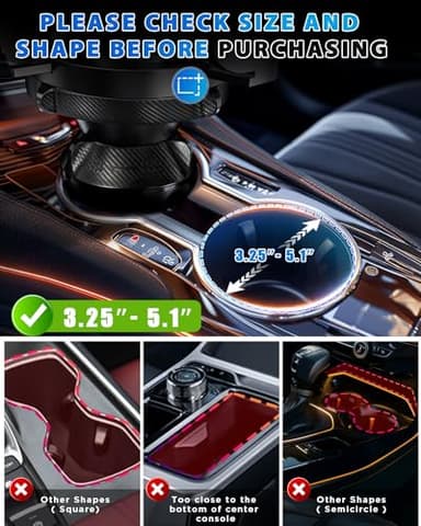 IPOW 2Pack Car Cup Holder Expander with Adjustable Holder & Base, Compatible with Yeti Ramblers, Hydro Flasks Most Coffee Mugs Bottles & Cups - Image 5