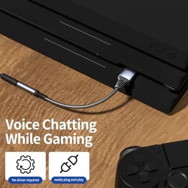 USB to 3.5mm Jack Audio Adapter, Audio Aux Cable External Stereo Sound Card, USB-A to 3.5mm TRRS Female Headset for PS4/PS5/Headphone/Mac/Linux/PC Windows/Laptop/Desktops/Docking Station/iOS (Gray) - Image 3