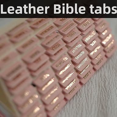 UPAFEXXI-Leather Bible Tabs, Bible Tabs for Women and Men(Gold Foil Lettering) Large Print Stickers, Easy to Read and Apply, 80 Chapters Labels for Easy Navigation (Pink) - Image 3