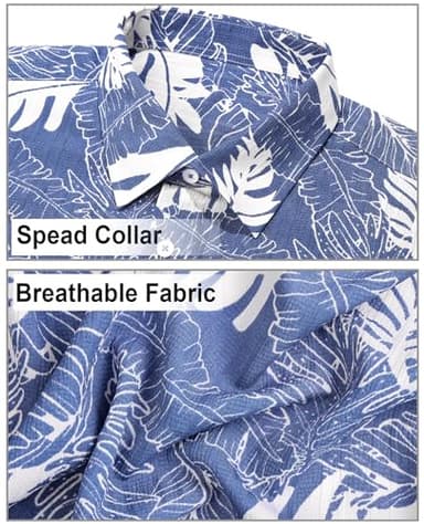 DEMEANOR Hawaiian Shirt for Men Short Sleeve Floral Button Down Shirt Tropical Hawaiian Shirts Casual Linen Shirts Beach - Image 5