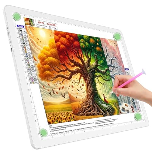 TOHETO A4 Light Board for Diamond Painting, Super Bright Magnetic Light Pad with Side Buttons, Lightbox for Tracing and Drawing, Corded Light Table for Sketching, Animation, Weeding Vinyl (White) - Image 1
