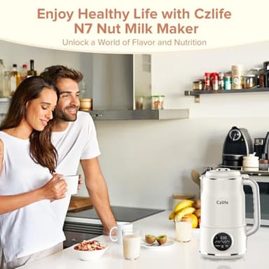 Czlife N7 Nut Milk Maker, 50oz (1.5L) Automatic Soy Milk Maker Machine for Homemade Oat Milk, Nutmilk, Juice, Milkshake, Baby Food, Grains, Almonds Milk Maker with Delay Start/Keep Warm/Clean - Image 7
