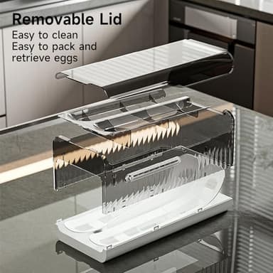 UFORU Egg Holder for Fridge, Rolling Egg Dispenser for Refrigerator, Plastic Automatic Container Rack for Egg Organizer for 28 Counts - Image 4