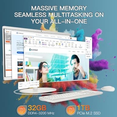 HP All-in-One Desktop Computer - for Everyday Use • Office Lifetime & Win 11 Pro • 21.5" FHD Anti-Glare Display • Intel Celeron CPU• w/Bundle Accessories(32GB RAM | 1TB SSD) - Image 3