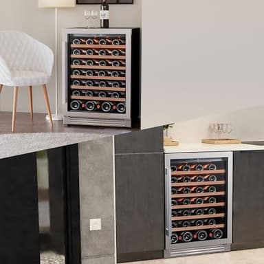 Ca'Lefort 24 Inch Wine Fridge, 54 Bottle Wine Cooler Refrigerator, 40-65°F Wine Refrigerator Glass Door, 3 LED Wine Fridge, Built-in or Freestanding Wine Fridge for Home/Bar/Kitchen (5.65 cu.ft) - Image 6