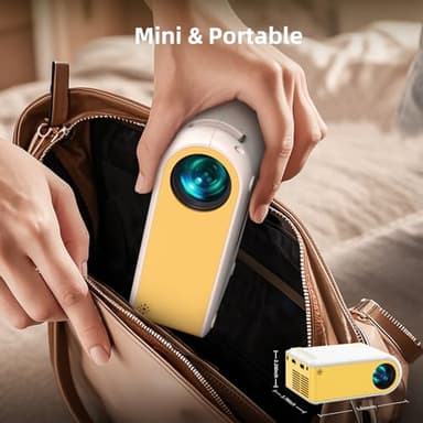 KSAN Mini Projector, Projector with WiFi and Bluetooth, 1080P Support Movie Projector with Built-in Speaker, Compatible with Smartphone, HDMI, USB, AV, Fire Stick, PS5 for Home, Bedroom, Outdoor Use - Image 2