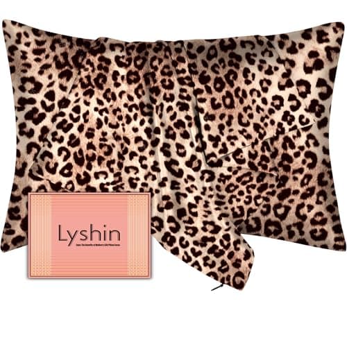 Mulberry Silk Pillow Cases King Size with Hidden Zipper, Ultra Smooth and Soft Breathable Cooling Silk Satin Pillowcase for Hair and Skin, Gifts for Women Men (Leopard Brown, 20x36 Inches, 1 Pack) - Image 1
