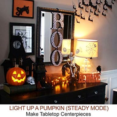 HOME MOST 4-Pack Halloween LED Pumpkin Lights Battery Operated - Orange Pumpkin Lights with Timer and Remote Halloween Decor - Jack-O-Lantern Decoration Outdoor - Image 3