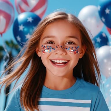 Mysense Patriotic USA Flag Face Hair Glitter for Independence Day Memorial Day Veterans Day, 4th of July Outfits and Accessories for Women Kids, 08# Red White and Blue Glitter Stick, 0.56oz - Image 2