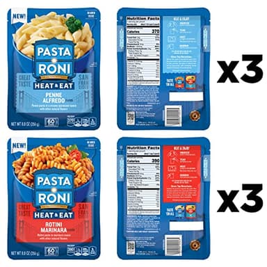 Pasta Roni Heat & Eat, 2 Flavor Variety Pack, 8.8oz Pouches, (6 Pack) - Image 2