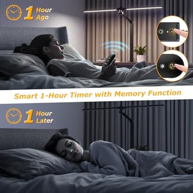 LED Desk Lamp for Home Office, Eye Caring Architect Desk Light with Remote, Dual Screen Computer Monitor Light with Stepless Dimming, Stepless Color Temp, Memory Function for Study, Workbench Black - Image 7