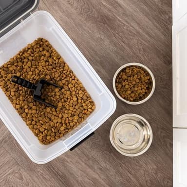 IRIS USA Dog Food Storage Container 58 lbs, Attachable Wheels, & Included Scoop, for Dog Cat Birds and other Pets, Food Storage Bin, Keep Fresh, Easy Mobility, BPA Free - Made in the USA, Dark Gray - Image 4