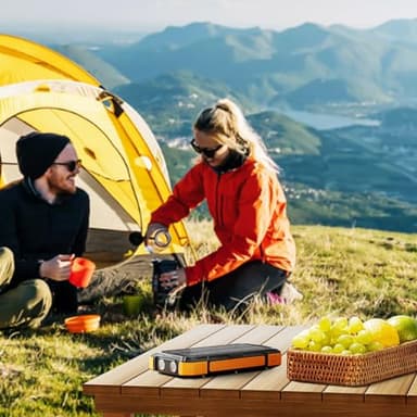 WONGKUO Solar Charger Power Bank - 49800mAh Solar Phone Charger with USB-C in/Output, QC 3.0 Fast Charging with LED Flashlight, Portable Power Bank Built-in 4 Cables, IP65 Waterproof Fits for Outdoor - Image 8