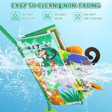 BBWOO Soft Baby Book - Baby Toy - Newborn Boys Girls Shower Gift - Tummy Time Toy for Infant 0-6 6-12 Months - Touch and Feel Sensory Crinkle Book with Teether for Toddler - Image 8