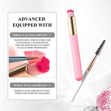 BREYLEE Eyelash Cleanser, Shampoo Foam & Brushes Eyelid Cleanser for Makeup Remover Paraben & Sulfate Free for Salon and Home Use(60ml, 2 fl oz) - Image 7