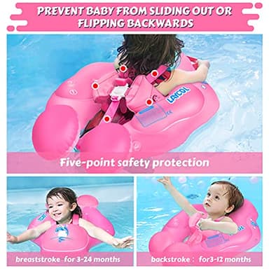 LAYCOL Baby Swimming Float with UPF50+ Sun Canopy Baby Floats for Pool No Flip Overbaby Pool for Baby Age of 3-36 Months - Image 5