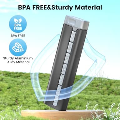 Daviky Metal Travel Pill Organizer, Premium Aluminum Pill Box 7 Day, Weekly Daily Pill Case, Stylish&Cute Pill Holder for Medicines, Supplements and Vitamins (Gray) - Image 4