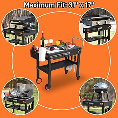 EUTRKei Grill Table for Blackstone Griddle, Portable Griddle Table with Caddy - Fit 17” or 22” Other Tabletop Grill, Foldable Ninja Grill Stand& Blackstone Griddle Stand for Outdoor Tailgating-Camping - Image 5