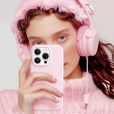 GolbinBox Magnetic for iPhone 16 Pro Max Case, Compatible with MagSafe, Screen Protector + Camera Lens Protector, Liquid Silicone Shockproof Protective Phone Case for iPhone 16 Pro Max, Chalk Pink - Image 9