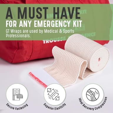 Premium Elastic Bandage Wrap (3" 2 Pack) - Hook & Loop Fasteners at Both Ends - Latex Free Hypoallergenic Compression Roll - Reusable Bandages for Waist, Legs, Elbow & Knee Wrap - Image 4