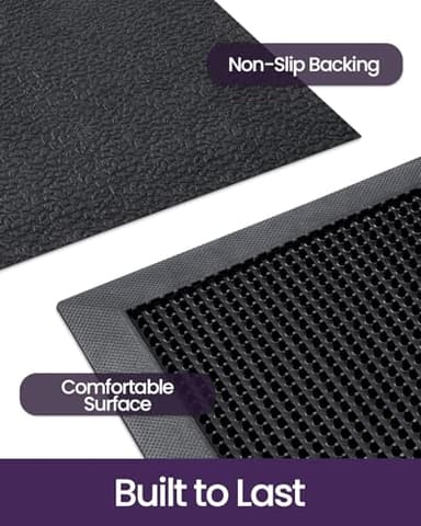 DEXI Front Door Mats Outside Entrance, Heavy Duty Non-Slip Rubber Entry Mat, Dirt Trapping Waterproof Low-Profile Welcome Doormat for Entryway, 24x36, Black - Image 5