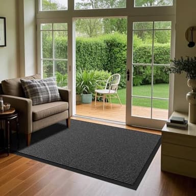 Naturei Front Door Mat, 3' x 6' Heavy Duty Indoor Outdoor Door Mat for Entryway, Commercial Door Mats Entrance, Low Profile Welcome Mats Non-Slip, Durable Rubber Backing Entry Mat for Patio, Home - Image 9