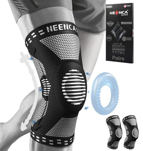 NEENCA 2 Pack Knee Braces for Knee Pain, Compression Knee Sleeves with Patella Gel Pad & Side Stabilizers, Knee Support for Meniscus Tear, Arthritis, Joint Pain, ACL, Runner, Workout- FSA/HSA APPROVED - Image 1