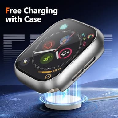 Charlam Compatible with 46mm Apple Watch Case,Apple Watch Series 10 Case Cover wtih Touch-Sensitive Screen Protector, 3 Pack Hard PC Bumper Cases Full Coverage, Black/Clear/Sliver,46mm(Series 10) - Image 5