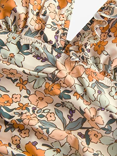 CUPSHE One Piece Swimsuit for Women Deep V Neck Ruffle Tummy Control Back Tie Floral Print Bathing Suits - Image 5